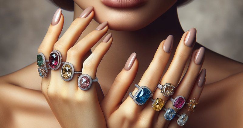 Coloured Diamond Jewellery Rings