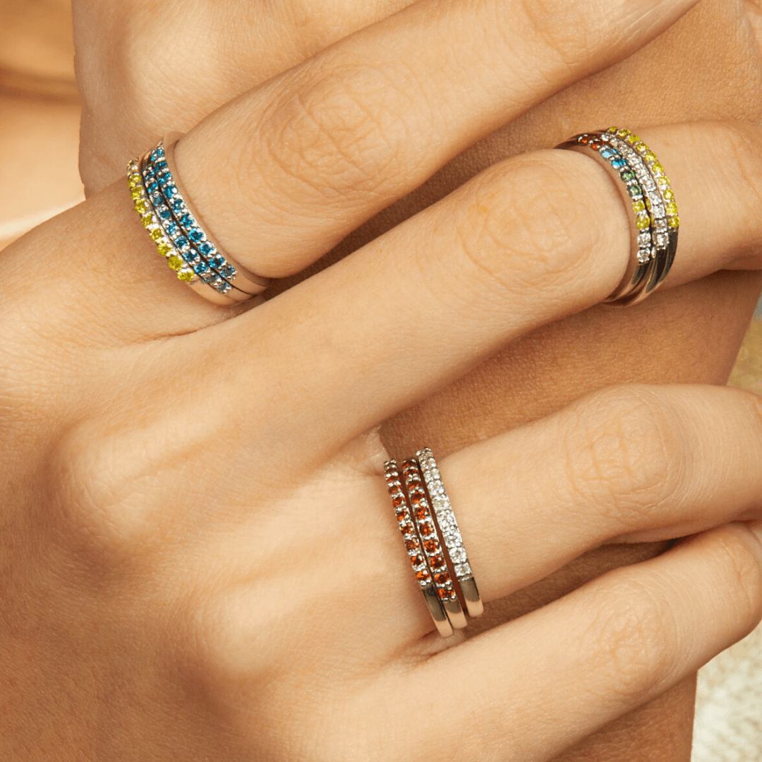 Chic Simplicity: Smaller Diamond Coloured Band Ring | House of Hue
